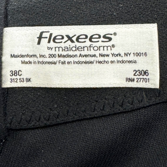 Maidenform FLEXEES Teddy Black Unlined Cup 38C Black - Picture 4 of 4